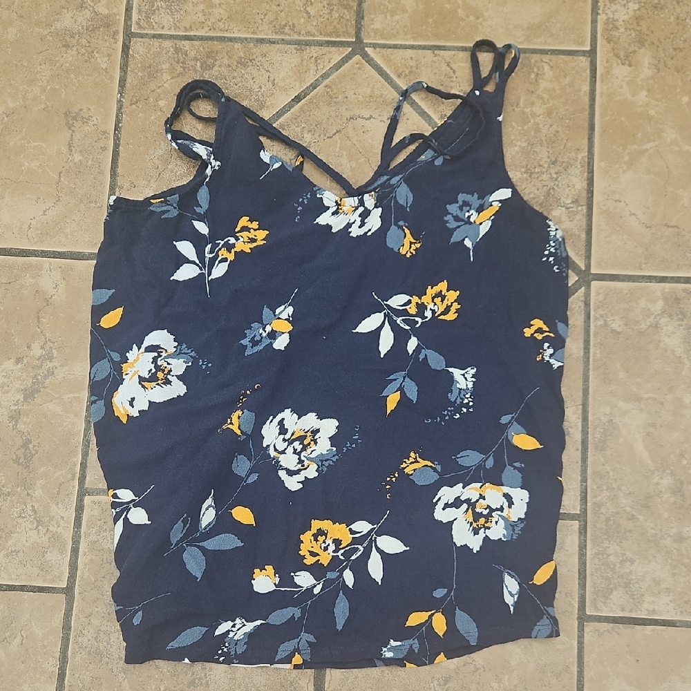 Maurices Blue and White Wrap Camisole Sleeveless Top